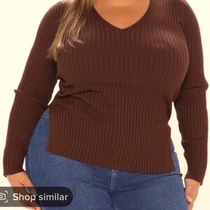 Fashion Nova Chocolate Top plus size fitted stretchy